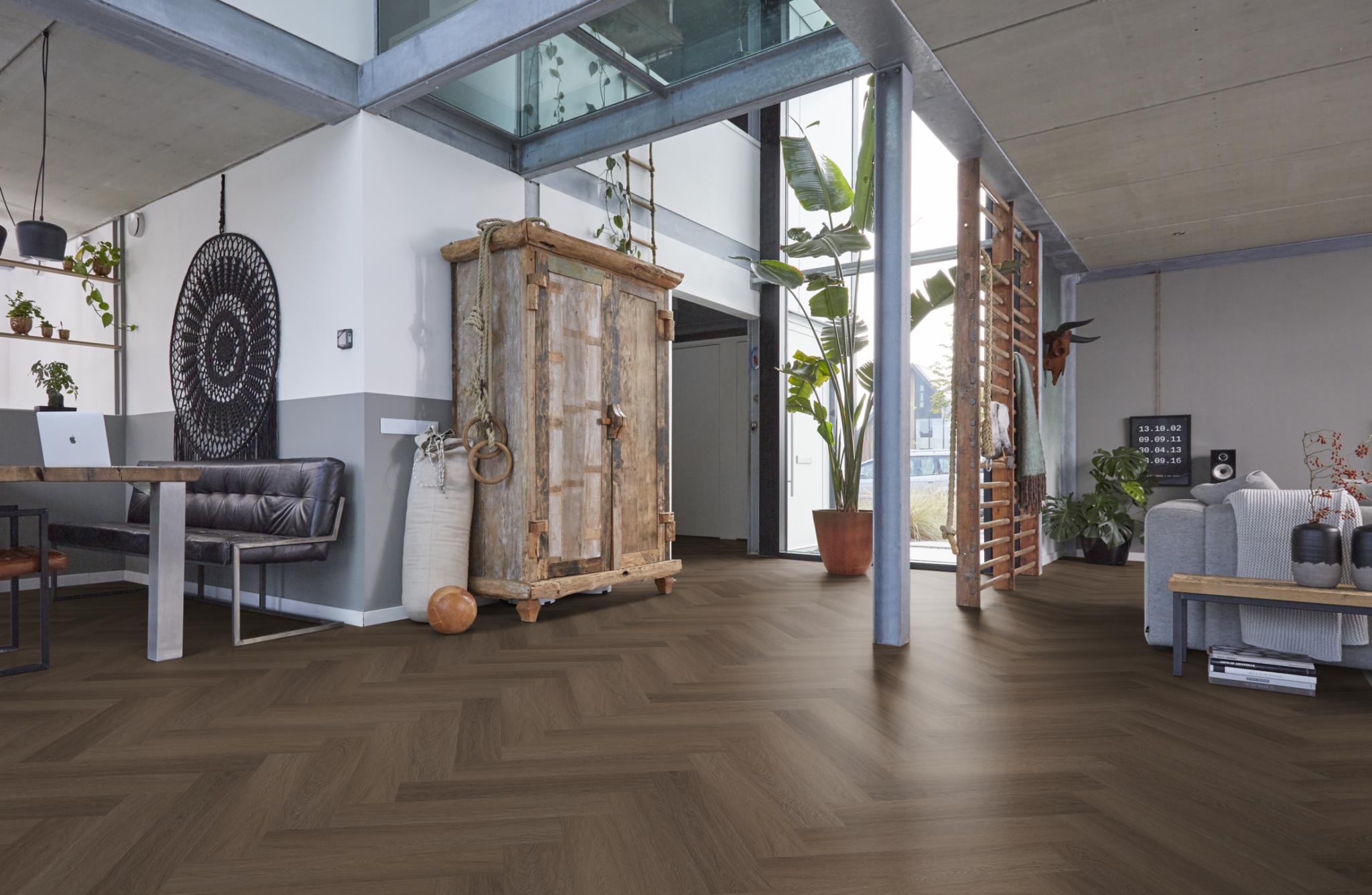 YUP Fulham herringbone dryback brown - Afbeelding 2